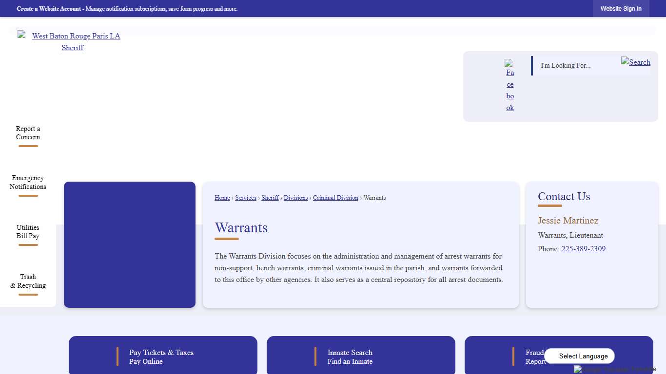 Warrants | West Baton Rouge Parish, LA